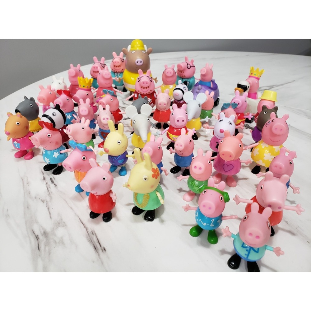 Lot 40+ Peppa Pig Family Friends Figures Bundle Mummy Daddy Grandma George #3